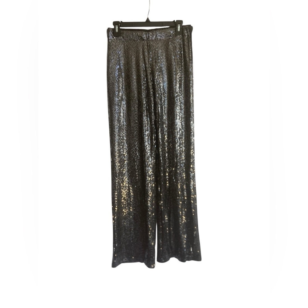 Zara Sparkling Sequin Wide-Leg Pants Size Small